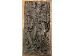 Heiliger Leopold Klosterneuburg  Bronze od. Messing schwer 42 X 21 Cm 25182