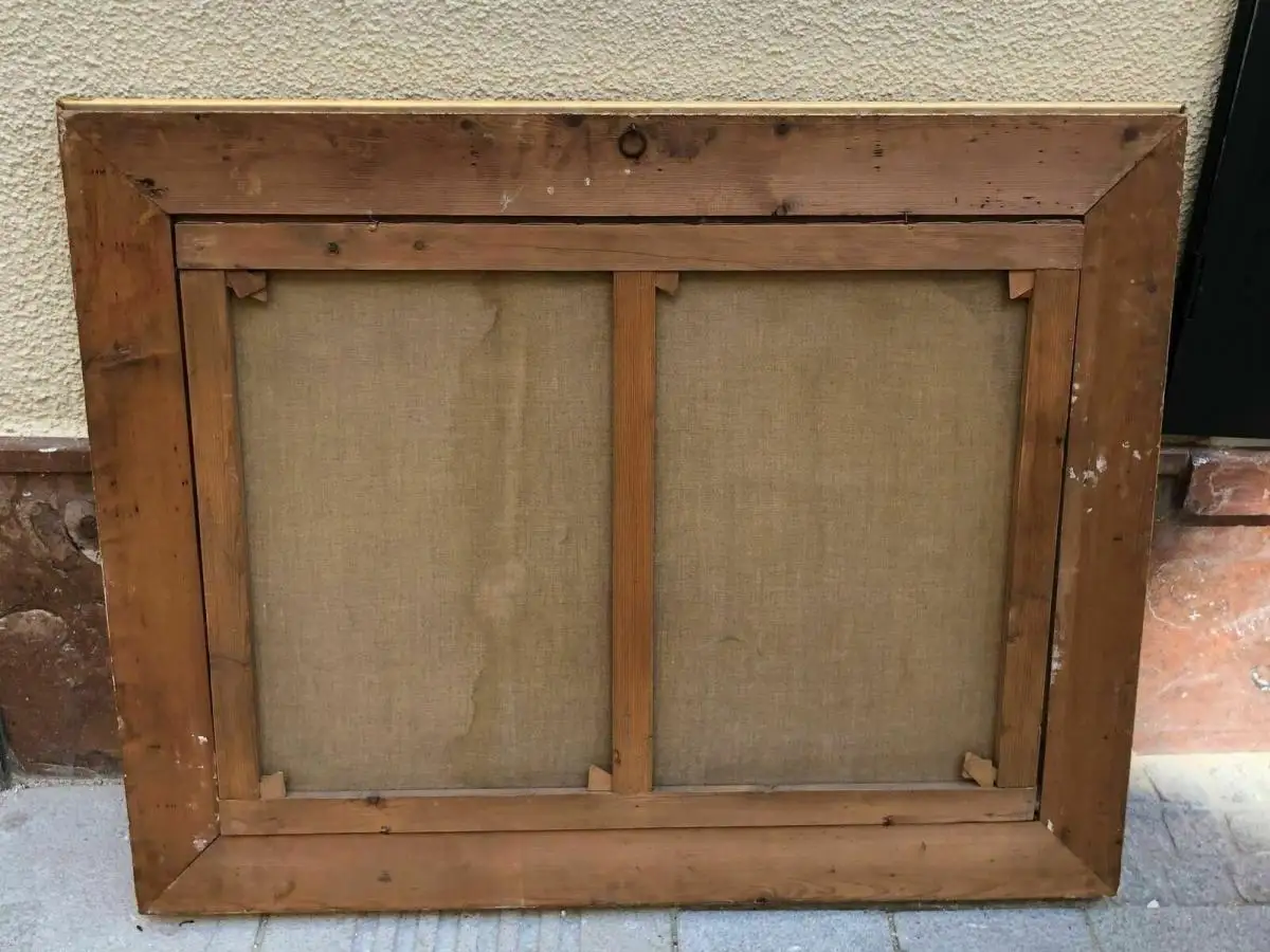 Bilderrahmen alt antik Prunk Gold Holz Stuck um 1900 - 1930 ca. 123 x 97 cm 3