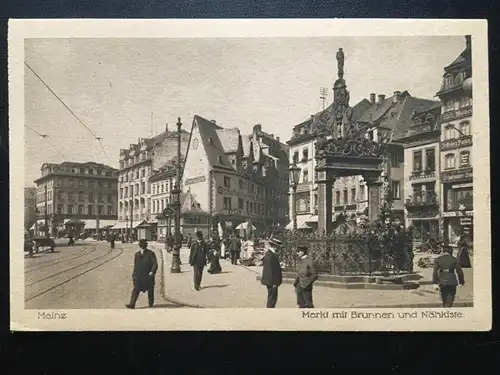 Mainz - Markt mit Brunnen und Nähkiste - Stadt 180103 TH