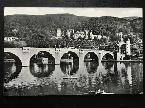 Heidelberg - Alte Brücke u. Schloss - Neckar - Brücke Runderboote 180093 TH