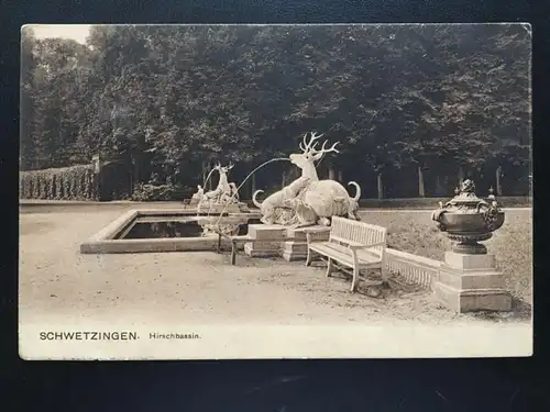 Schwetzingen - Hirschbasin - Schlossgarten - Statue Skulptur 180161 TH