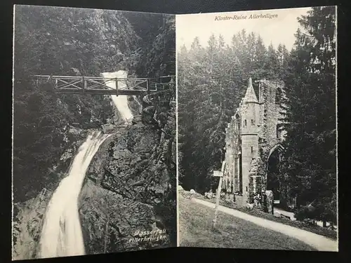 Doppelkarte Allerheiligen - Wasserfall & Kloster-Ruine - Schwarzwald 170009 TH