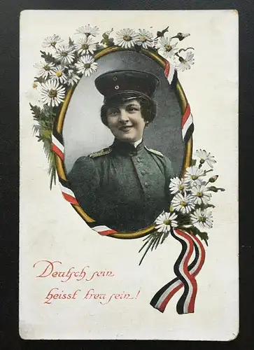 Deutsch sein - Porträt Frau - Uniform Soldaten Militär Krieg 400633 TH