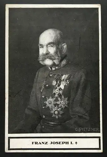 Porträt Kaiser Franz Joseph I. Orden Uniform Bart Militär Österreich 400883 TH
