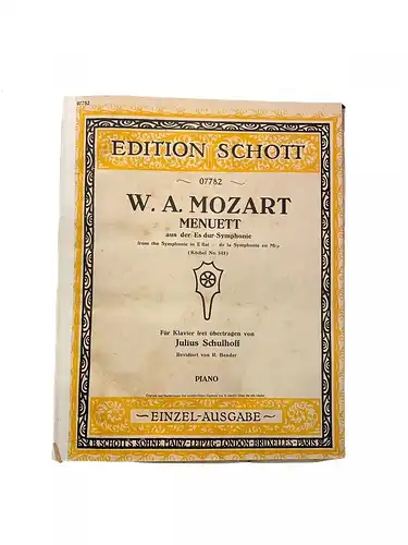 1186 Julius Schulhoff W.A. MOZART MENUETT AUS DER ES DUR - SYMPHONIE HC