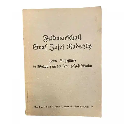 1452 Paul Kaltschmid FELDMARSCHALL GRAF JOSEF RADEZKY