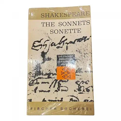 1407 Killy Prof. Walther SHAKESPEARE: THE SONNETS SONETTE