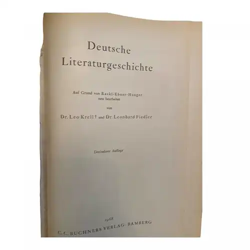 631 Leo und Leonhard Dr. Krell und Dr. Fiedler DEUTSCHE LITERATUR GESCHICHTE