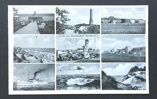 Gruß a. Nordseebad Norderney Collage Schiff Niedersachsen Deutschland  TH