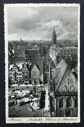 Bremen Marktplatz Obernsstrasse Stadt Turm Strassenbahn Deutschland  TH