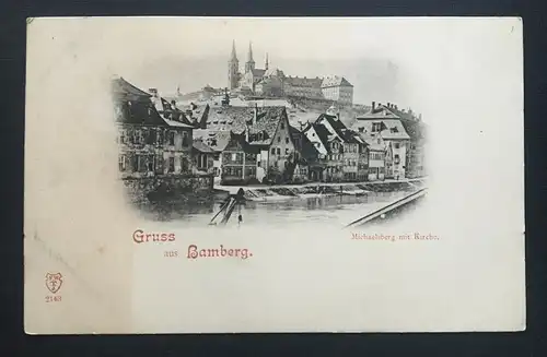 Gruss aus Bamberg - Michaelsberg mit Kirche - Bayern Deutschland 400410