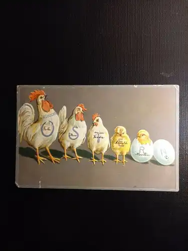 Frohe Ostern Prägekarte Huhn Kücken 400392 gr