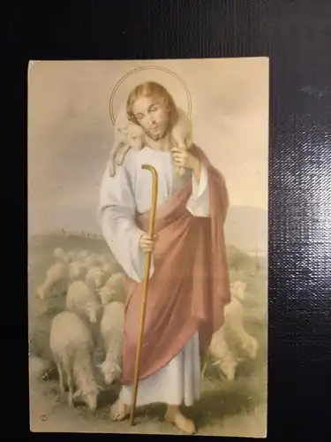 Jesus mit Schafe - Künstlerkarte 400330 gr D
