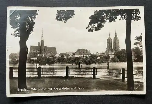 Breslau Oder Partie Kreuzkirche Dom Fluss Stadt Schlesien Polen 402180 TH A