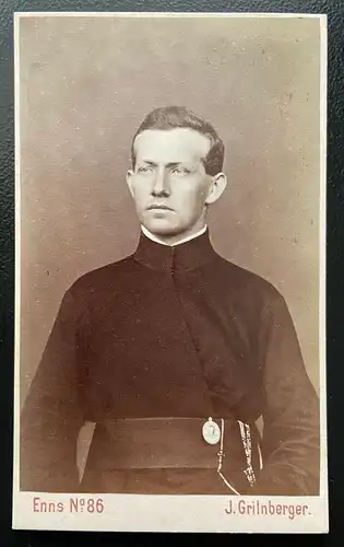 Foto Porträt Geistlicher Talar Kollar J.Grilnberger Enns ca.10,4x6,3cm 400638TH