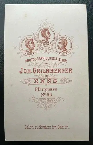 Foto Porträt Geistlicher Talar Kollar J.Grilnberger Enns ca.10,4x6,3cm 400638TH