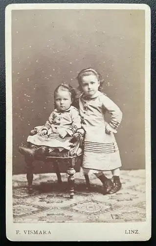 Foto Porträt Kinder Baby Kleinkind Kleid F.Vismara Linz ca.10,6x6,5cm 400640 TH