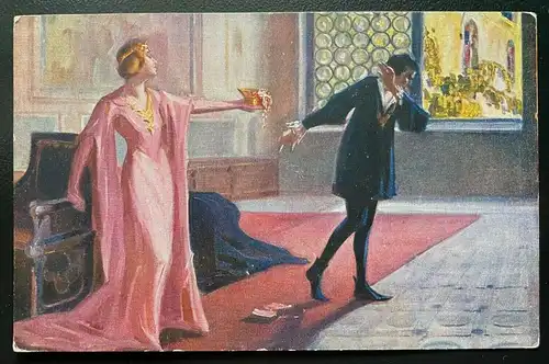 Shakespeare Hamlet A.Salvarani Malerei Bild Mann Frau Kleid Angedenken 400594 D