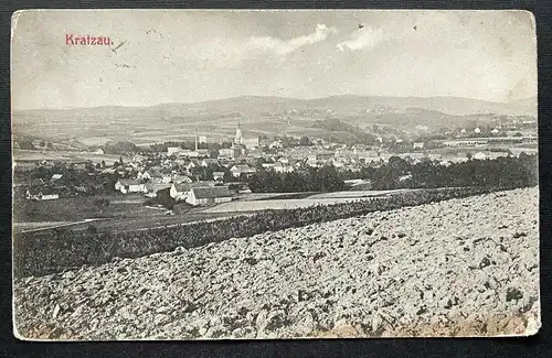 Kratzau Chrastav Stadt Ansicht Kirche Gebäude Feld Berg Tschechien 410124 TH C