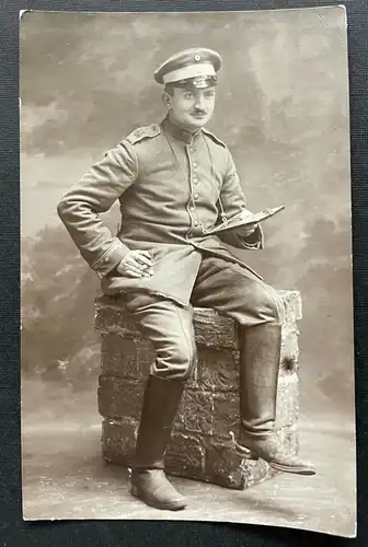 Porträt Soldat Uniform Schirmmütze Bart Militär Krieg 410099 TH
