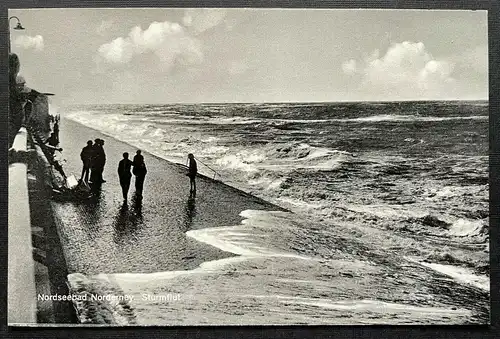 Nordseebad Norderney Sturmflut Welle Ufer Niedersachsen Deutschland 410163 TH C