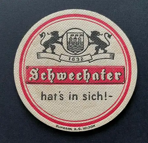 Schwechater Bier Brauerei 1632 Wappen Ruhrmann KG Wildon Niederösterreich PR