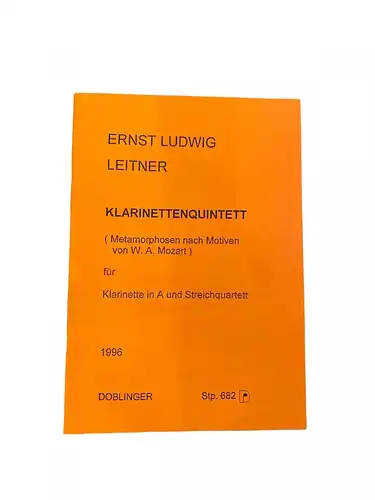 1931 Leitner KLARINETTENQUINTETT Metamorphosen n. Motiven v. W.A. Mozart