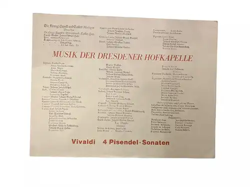 1929 MUSIK DER DRESDENER HOFKAPELLE. VIVALDI 4 PISENDEL-SONATEN