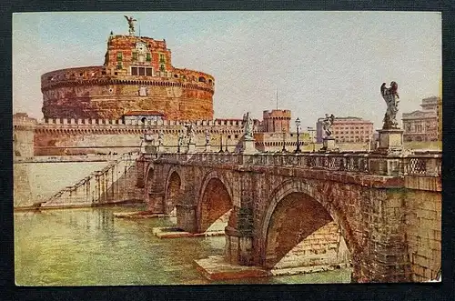 Roma Rom Ponte Sant’Angelo Engelsbrücke Stadt Statue Gebäude Italien 402619 TH C