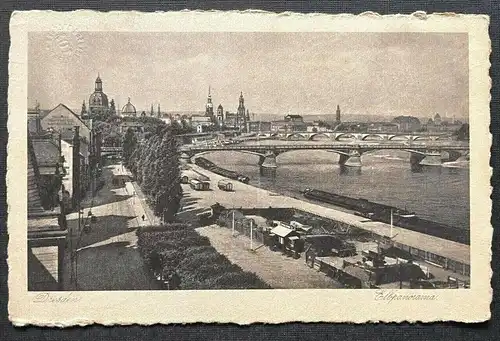 Dresden Elbpanorama Stadt Brücke Fluss Gebäude Sachsen Deutschland 402633 TH C