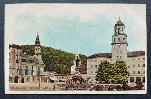Salzburg Residenzplatz Stadt Brunnen Kirche Glockenspiel Österreich 402656 TH