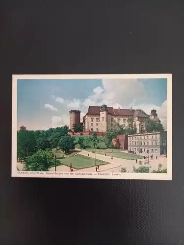 Krakau, Ansicht des Wawel Berges von der Südwestseite 402916 gr