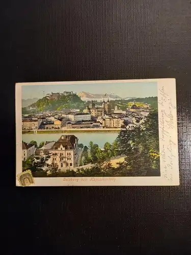 Salzburg, Festung u.Untersberg vom Kapuzinerberg 430065 gr