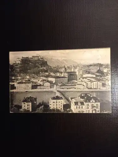 Salzburg, Festung u.Untersberg vom Kapuzinerberg 430066 gr