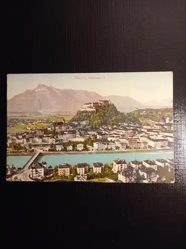 Salzburg, Festung u.Untersberg vom Kapuzinerberg 430067 gr