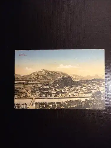 Salzburg, Festung u.Untersberg vom Kapuzinerberg 430069 gr