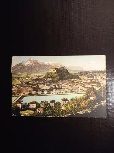 Salzburg, Festung und Untersberg vom Kapuzinerberg 430074 gr