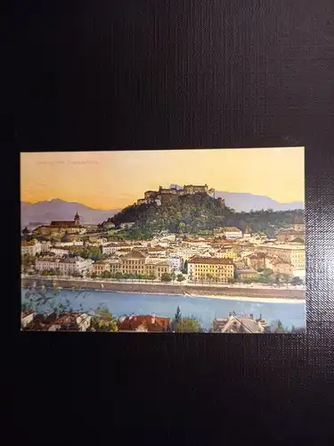 Salzburg, Festung und Untersberg vom Kapuzinerberg 430082 gr