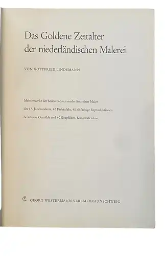 1608 Lindemann DAS GOLDENE ZEITALTER DER NIEDERLÄNDISCHEN MALEREI JAHRHUNDERTS
