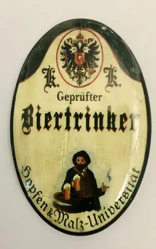 K&K Nostalgie Flaschenöffner magnetisch Geprüfter Biertrinker 7x4,5cm