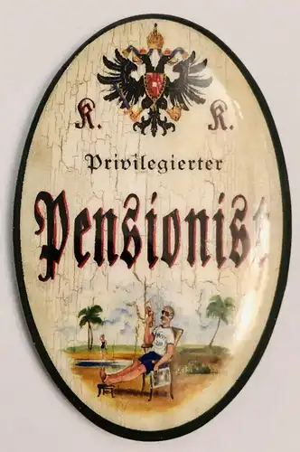 K&K Nostalgie Flaschenöffner magnetisch Privilegierter Pensionist 7x4,5cm