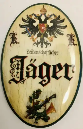 K&K Nostalgie Flaschenöffner Magnet Leidenschaftlicher Jäger  7x4,5cm