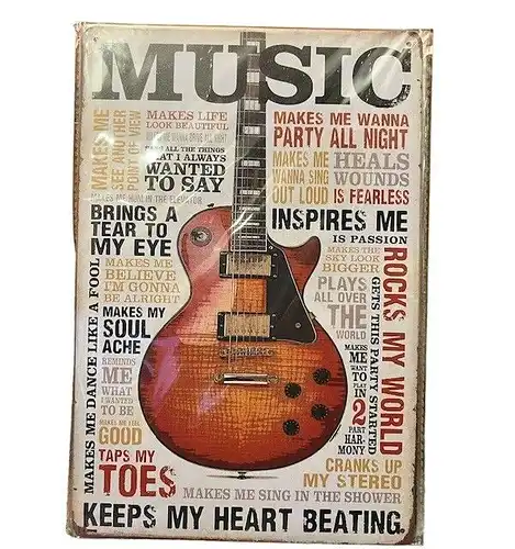 Nostalgie Retro Blechschild "MUSIC" 30x20     000AN