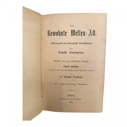 809 Camille, Rudolph Flammarion, Dr. Drechsler DAS BEWOHNTE WELTEN - ALL