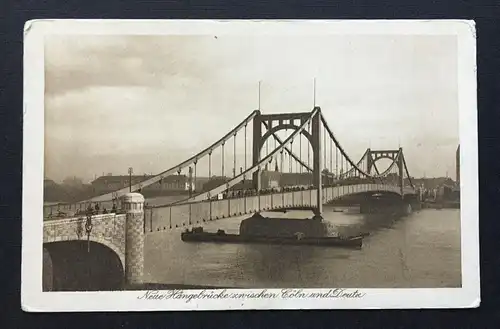 N.Hängebrücke Köln Deutz Rhein Schiff Nordrhein-Westfalen Deutschland  B