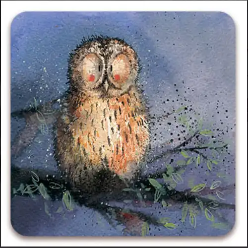 Alex Clark Nacht Eule Night Owl Grußkarte  140x140 mm incl. Umschlag  0012