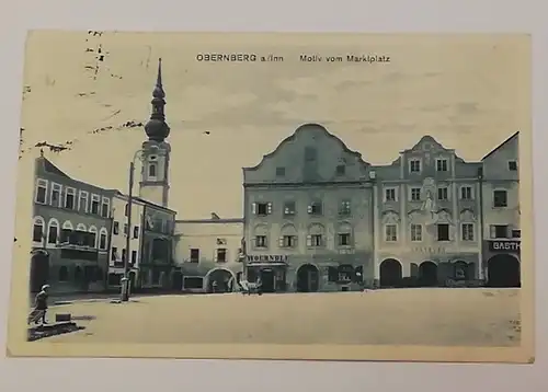 Oberösterreich Innviertel Obernberg Inn Marktplatz Woerndle Kirche 600692A tl