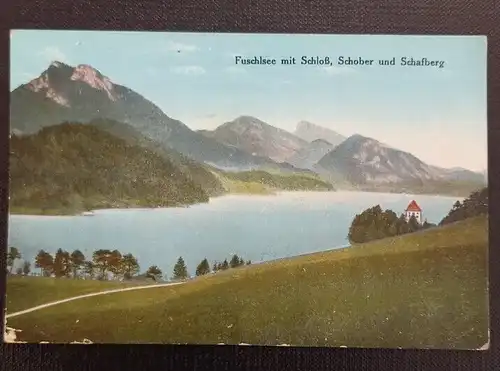 Salzburg Fuschlsee mit Schloss Schober Schafberg 600748A gr