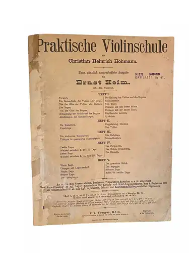 2210 Hohmann PRAKTISCHE VIOLINSCHULE NEUE GÄNZLICH UMGEARBEITETE AUSGABE