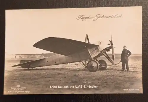 Flugplatz Johannisthal Erich Kulisch Mit LVG Eindecker  Flugzeug 50187 Ga